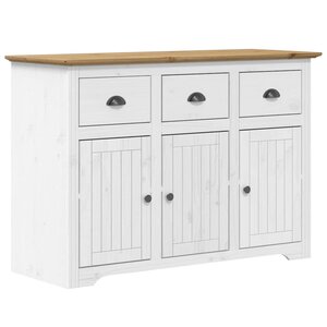 vidaXL Buffet BODO blanc et marron 115 5x44x80 cm bois massif de pin