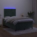 vidaXL Sommier à lattes de lit avec matelas LED Vert foncé 120x200 cm