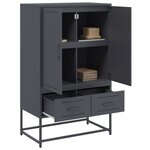 vidaXL Buffet haut anthracite 68x39x111 5 cm acier laminé à froid