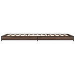 vidaXL Cadre de lit chêne marron 75x190 cm bois d'ingénierie et métal