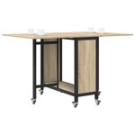 vidaXL Table à manger pliante avec roulettes 130 x 80 x 76 5 cm