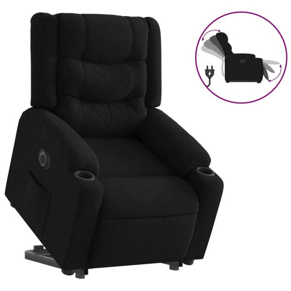 vidaXL Fauteuil inclinable électrique noir tissu