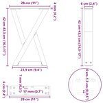 vidaXL Pieds de table basse 2 pièces Blanc 28 x (42-43 3) cm Acier