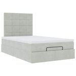 vidaXL Cadre de lit ottoman avec matelas gris clair 120x190 cm velours