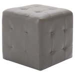 vidaXL 2 Pièces Poufs Gris 30 x 30 x 30 cm Similicuir