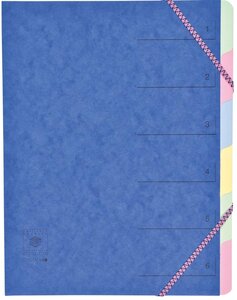 Trieur 6 onglets CL 7/10ème Dos extensible à élastiques Rubriques imprimées Coloris Al... COUTAL