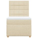 vidaXL Sommier à lattes de lit avec matelas Crème 80x200 cm Tissu