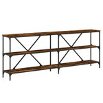 vidaXL Table console chêne fumé 200x30x75 cm bois d'ingénierie et fer