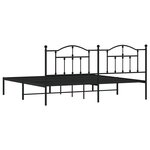 vidaXL Cadre de lit métal avec tête de lit noir 200x200 cm