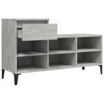 vidaXL Armoire à chaussures Gris béton 102x36x60 cm Bois d'ingénierie
