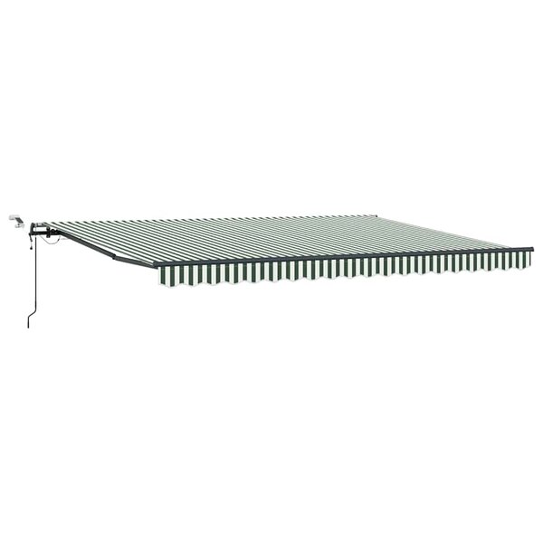vidaXL Auvent Rétractable with Vert et blanc 450 × 350 cm tissu