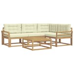 vidaXL Ensemble de canapés d'extérieur 5 pc Blanc et crème Polyester