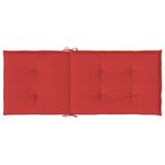 vidaXL Coussins de chaise de jardin dossier haut lot de 4 rouge tissu