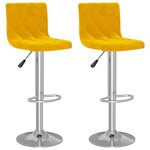 vidaXL Tabourets de bar lot de 2 jaune moutarde velours