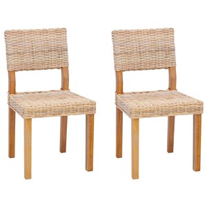 vidaXL Chaise de salle à manger 2 Pièces Naturel 46 x 55 x 84 cm