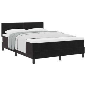 vidaXL Lit à ressorts avec matelas Noir 160 x 200 cm Velours