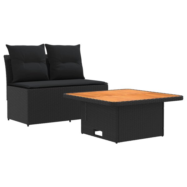 vidaXL 2 Pièce Canapé du milieu de jardin avec table relevable