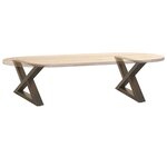 vidaXL Pieds de table basse 2 pièces Acier naturel 50 x (30-31 3) cm Acier