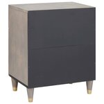 vidaXL Cabinet de chevet avec porte avec tiroir Gris 50 x 33 x 60 cm