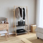 vidaXL Porte-vêtement avec étagères 96x45 5x150 5 cm bambou