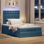 vidaXL Cadre de lit ottoman avec matelas bleu foncé 120x200 cm velours