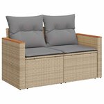 vidaXL Salon de jardin avec coussins 8 Pièces beige résine tressée