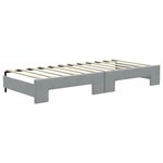 vidaXL Lit de jour avec gigogne et matelas gris clair 80x200 cm tissu