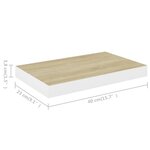 vidaXL Étagères flottantes 2 Pièces Chêne et blanc 40x23x3 8 cm MDF