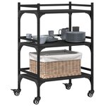 vidaXL Chariot de cuisine noir 50x35x75 5 cm bois d'ingénierie