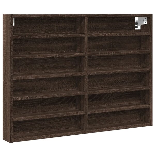 vidaXL Armoire à vitrine chêne marron 80x8 5x58 cm bois d'ingénierie