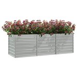 vidaXL Lit surélevé de jardin 240x80x77 cm Acier galvanisé Argenté