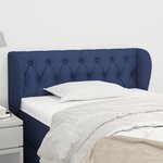 vidaXL Tête de lit avec oreilles Bleu 93x23x78/88 cm Tissu