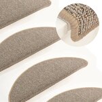 vidaXL Tapis de marches d'escalier 15 Pièces Gris et marron 65x21x4 cm