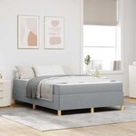 vidaXL Cadre de lit avec matelas Gris clair 140 x 200 cm tissu