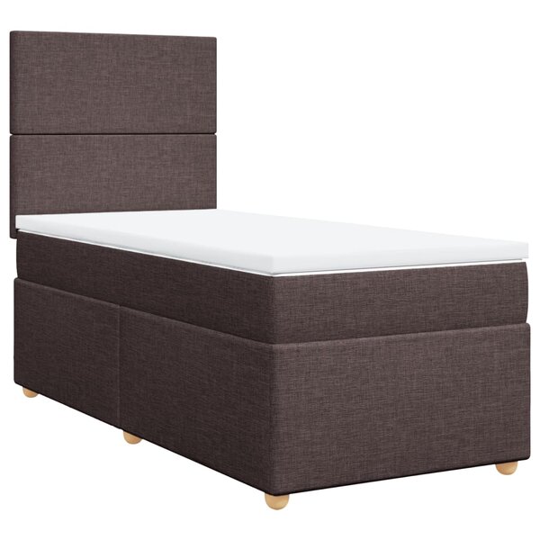 vidaXL Sommier à lattes de lit avec matelas Marron foncé 90x190 cm