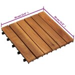 vidaXL Carreau de terrasse 20 Pièces Marron 30 x 30 cm Bois d'acacia