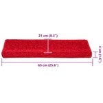 vidaXL Tapis d'escalier 30 pièces 65 x 21 x 4 cm Bordure rectangulaire rouge