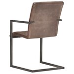 vidaXL Chaises à manger cantilever lot de 6 marron cuir véritable