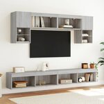 vidaXL Meuble TV avec lumières LED sonoma gris 100x30x30 cm