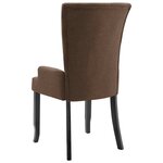 vidaXL Chaises à manger avec accoudoirs lot de 2 marron tissu