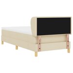 Lit à ressort vidaXL avec matelas Crème 90x200 cm en tissu