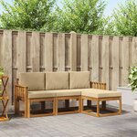 vidaXL Ensemble de canapés d'extérieur 4 pc Naturel et Beige