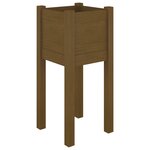 vidaXL Jardinières d'extérieur 2 Pièces Marron miel 31x31x70cm Pin massif