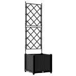 vidaXL Jardinière de jardin avec treillis noir 40x40x143 cm
