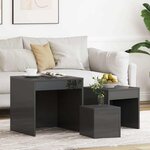 vidaXL Tables gigognes 3 Pièces Gris brillant Bois d'ingénierie
