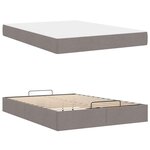 vidaXL Cadre de lit avec matelas Taupe 140 x 190 cm tissu