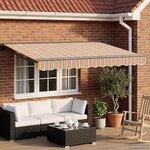 vidaXL Cadre de store manuel avec LEDs 3 x 2 5 m