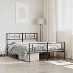 vidaXL Cadre de lit métal sans matelas avec pied de lit noir 140x200cm