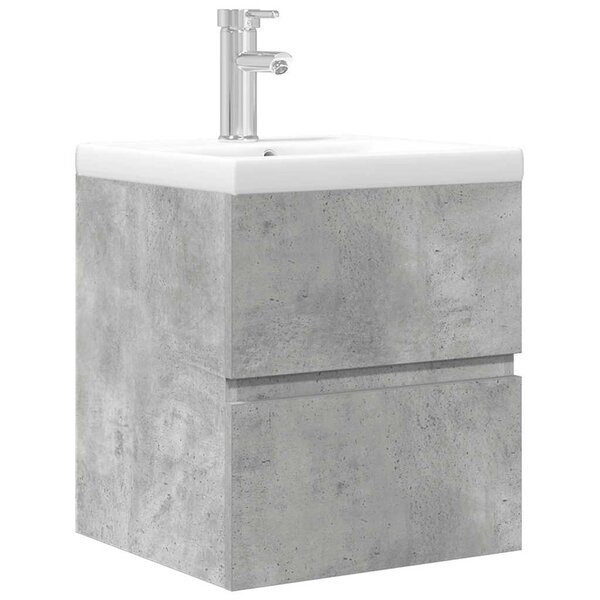 vidaXL Ensemble de meubles de salle de bain 2 Pièces gris béton