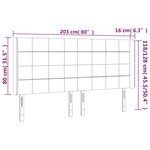 vidaXL Tête de lit à LED Bleu 203x16x118/128 cm Tissu